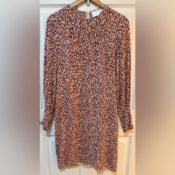 Boss Multicolor Patterned Poly Dress Fall Color Tones - Picture 1 of 5